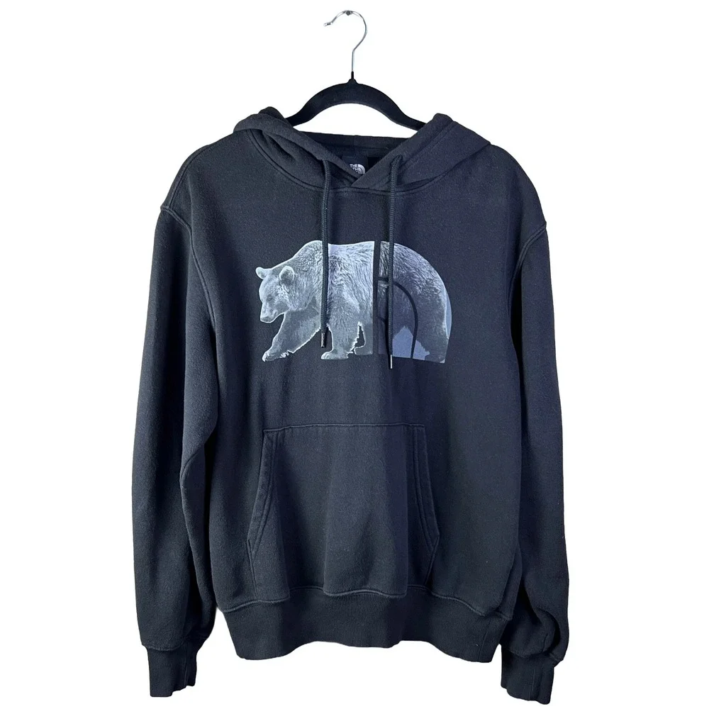 The North Face Bear Graphic Hoodie Men's Medium Black Gorpcore 2020s